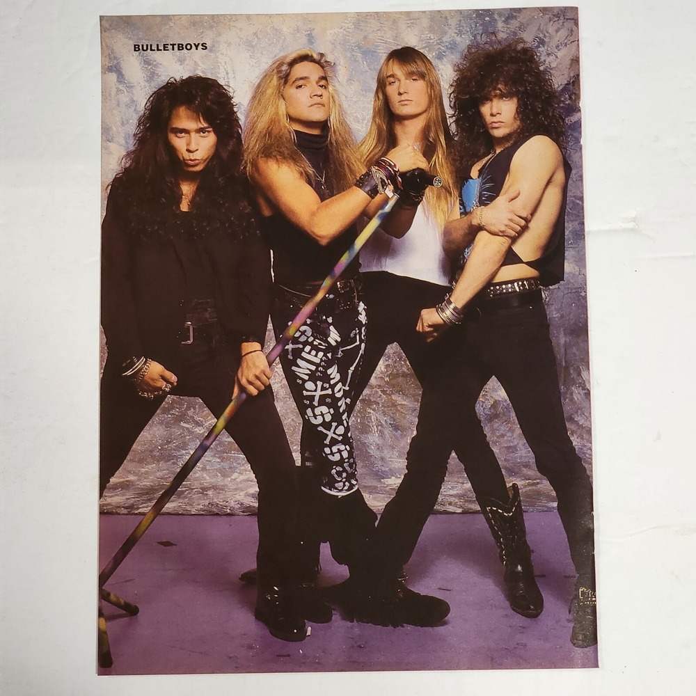 BULLETBOYS 4 member hair metal band color pinup poster clipping vintage 80s 8x10